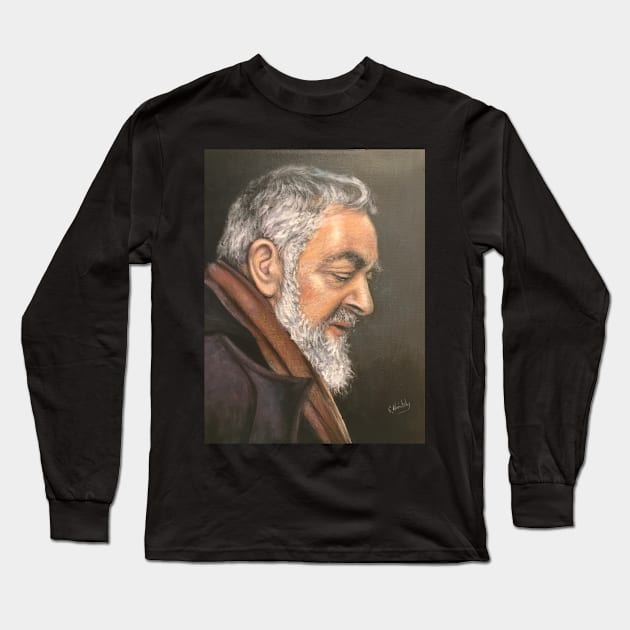 Padre Pio, Most Holy Father Long Sleeve T-Shirt by artdesrapides